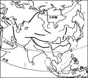 亚洲地形轮廓图图片