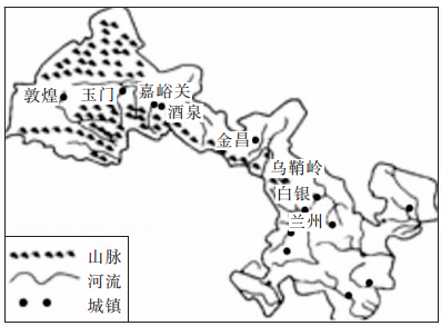 甘肃省区域要素简图图片